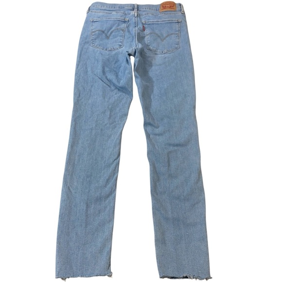 Levi's Classic Blue Straight Leg Jeans with Distressed Details - Picture 3 of 12